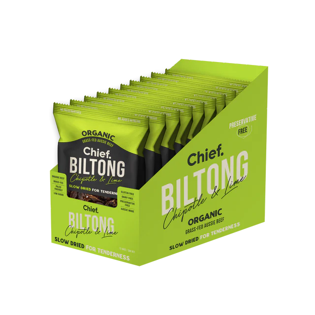 Chief. Grass Fed Aussie Beef 30g Biltong - Chipotle & Lime