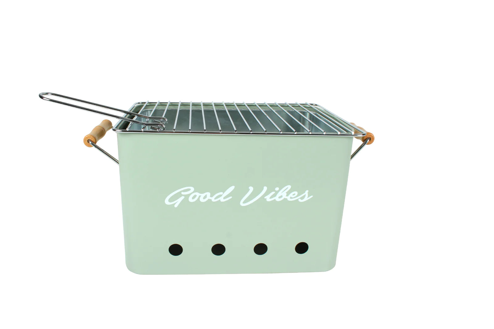 Good Vibes Portable Charcoal Beach Barbeque - Sage Green
