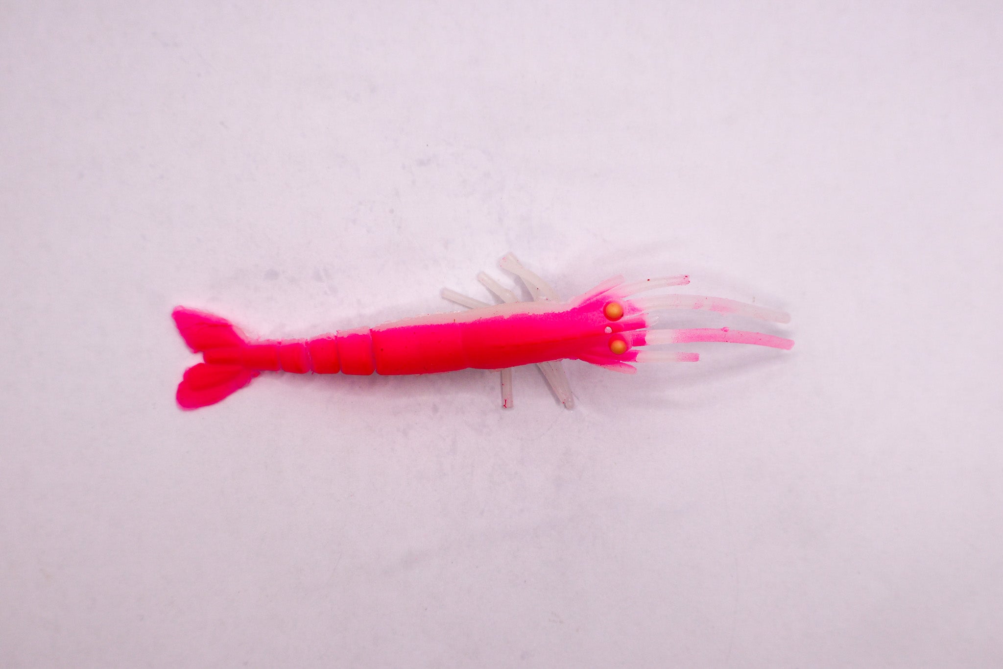 S Tackle Tail Dancer Pure White Pink Prawn UV Flasher Lure 3D 3" - 3 Pack