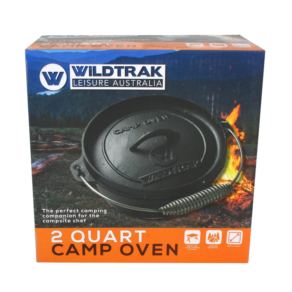 Wildtrak Cast Iron Camp Oven - 2 Quart