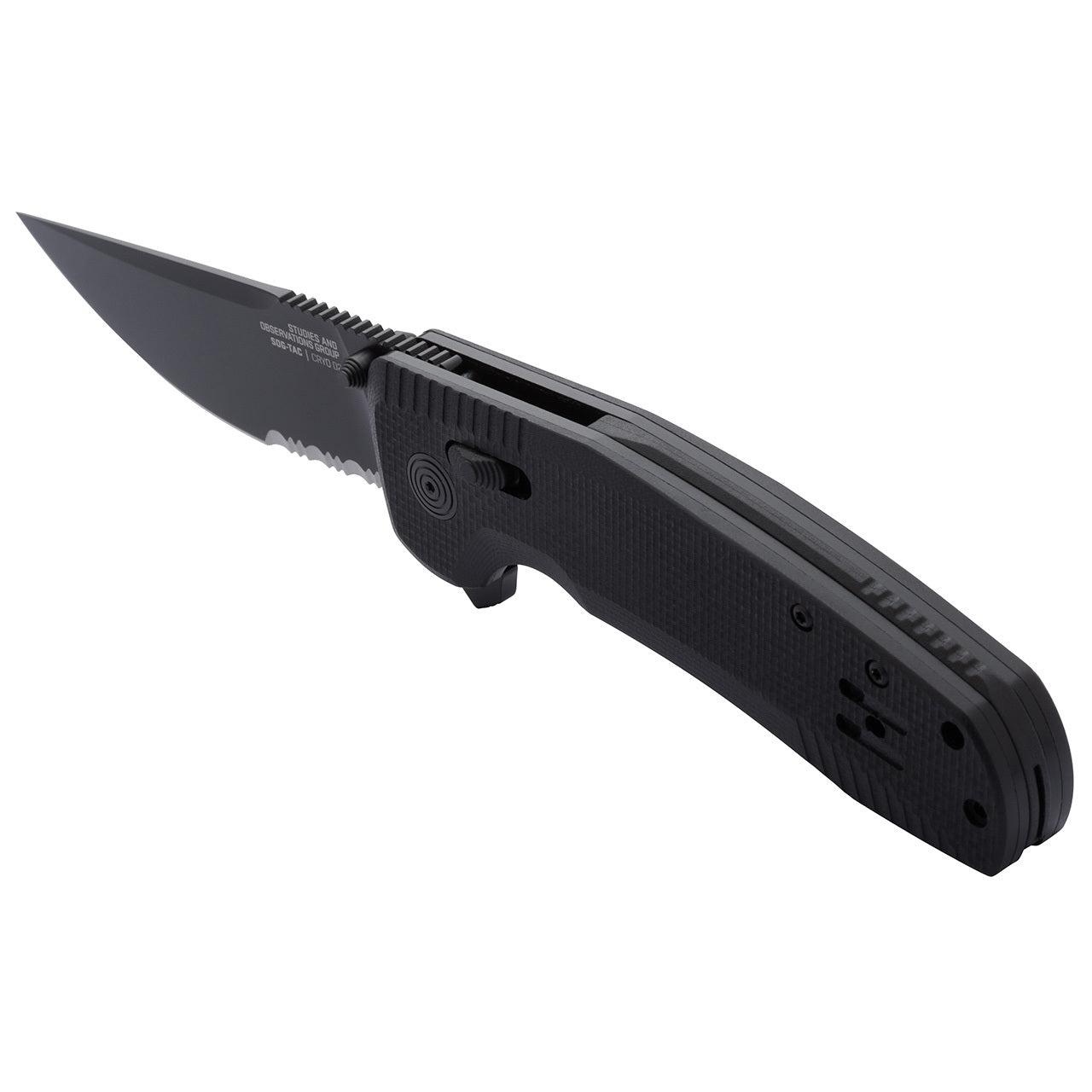 SOG TAC-XR Blackout Serrated Folding Knife