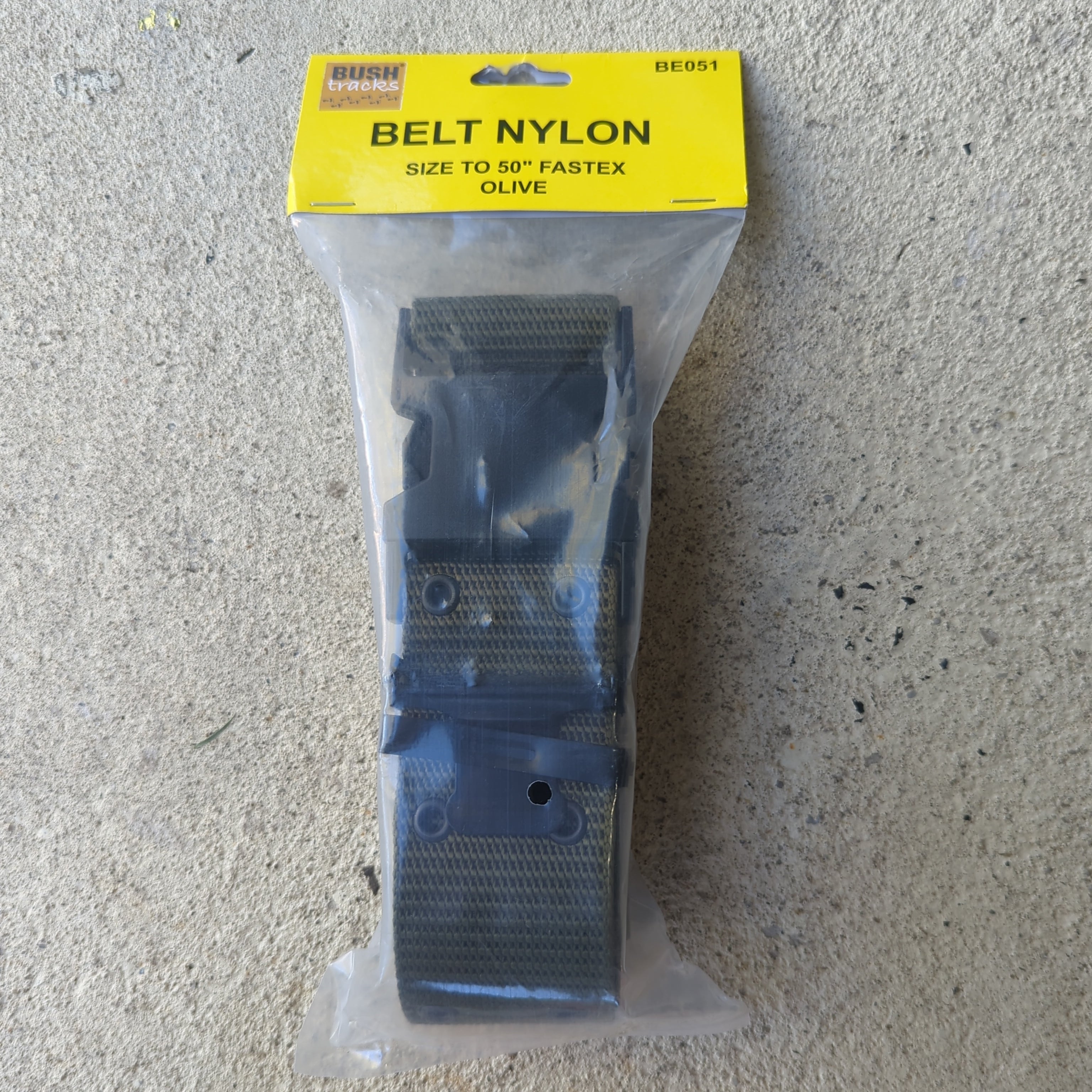 Bush Tracks US Army Pistol Belt - Olive Nylon with Plastic Buckle