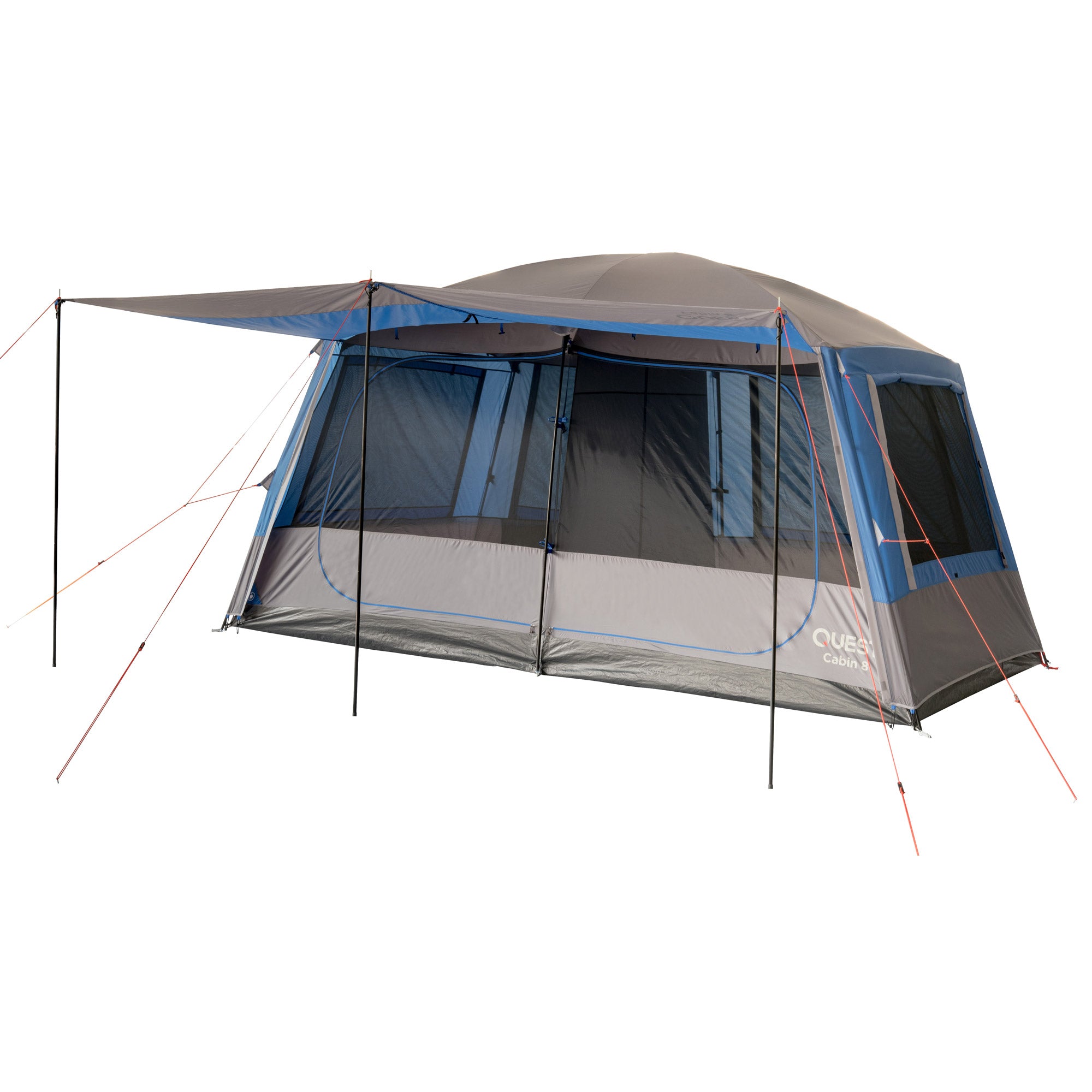 Quest Straight Wall 2 Room Cabin Tent - 8 Person