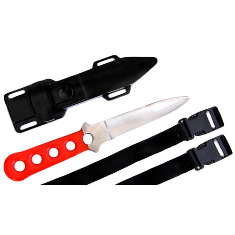Fancy Dive Knife 420 Stainless Steel with Red Handle