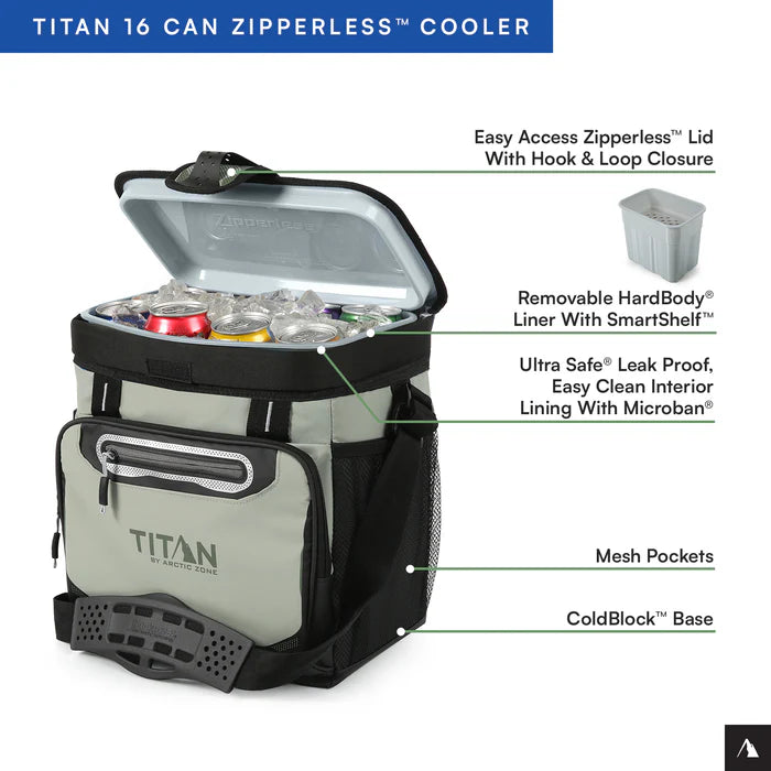 Titan by Arctic Zone™ 16 Can Zipperless HardBody® Cooler