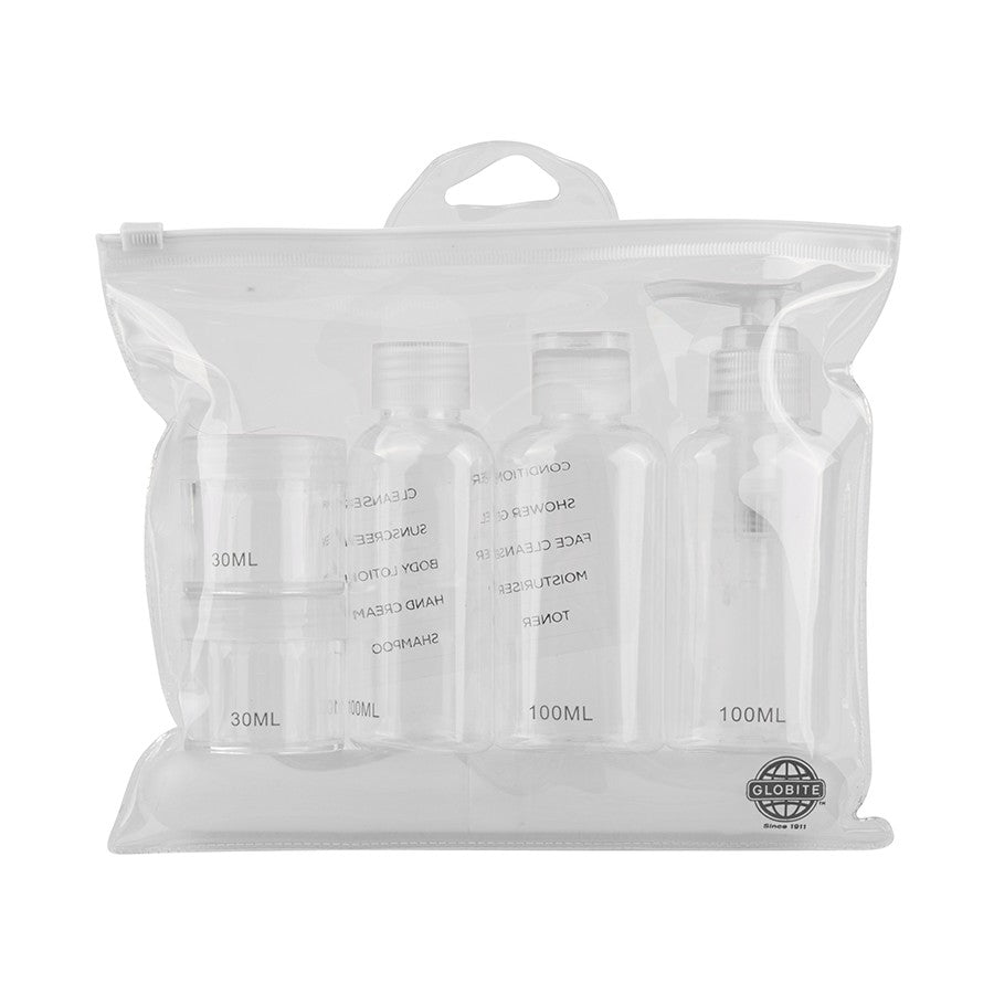 Globite 7 Piece Travel Bottle Set in Zip Lock Bag