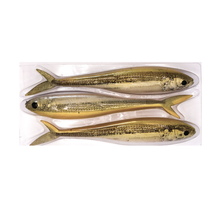 S Tackle Fishtail Minnow White Bait 3D 4" Soft Plastic Lure - 3 Pack