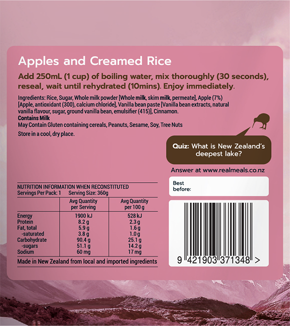 Real Meals - Apple & Creamed Rice