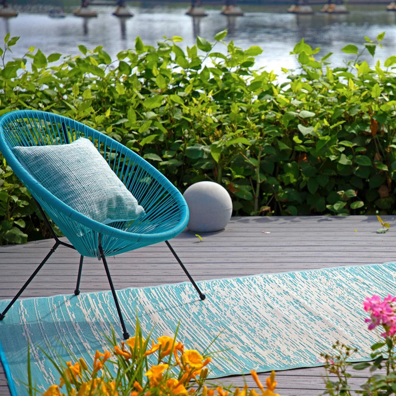 Fab Habitat Indoor/Outdoor Rug - Brooklyn Teal