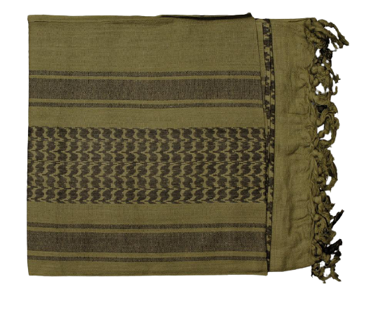 HUSS Cotton Shemagh- Olive & Black
