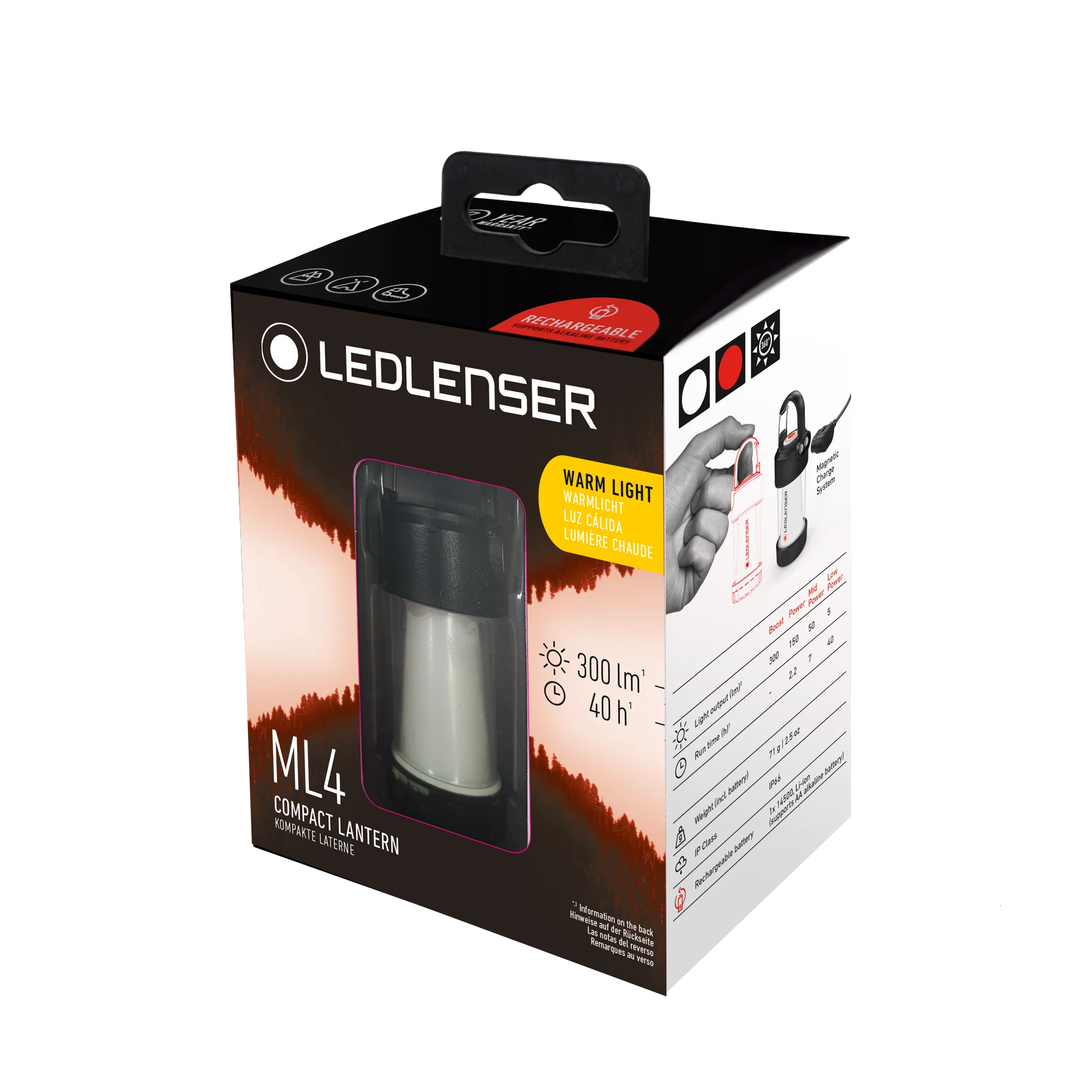 Ledlenser ML4 Compact Camping Lantern - Warm Light