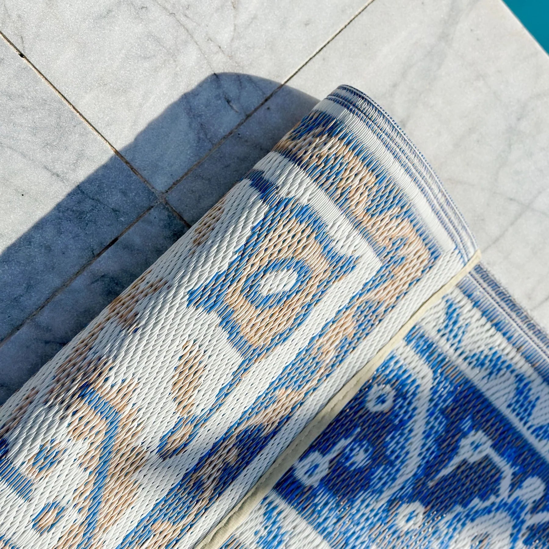 Fab Habitat Indoor/Outdoor Rug - Nain blue