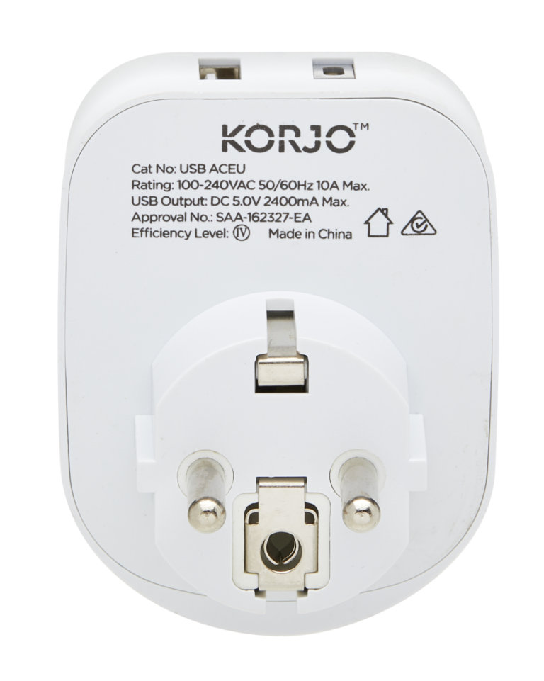 Korjo Adaptor AU/EU with USB A & C