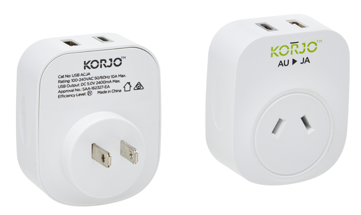 Korjo Adaptor AU/Japan with USB A & C
