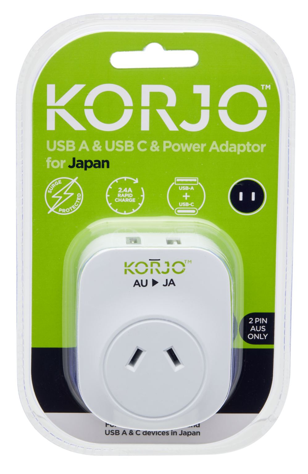 Korjo Adaptor AU/Japan with USB A & C