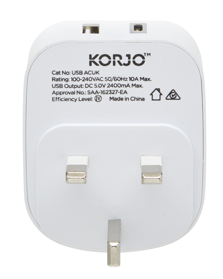 Korjo Adaptor AU/UK with USB A & C