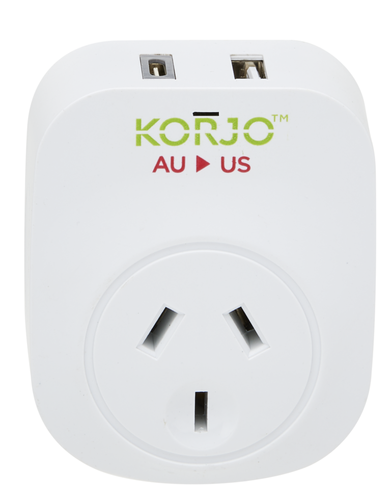 Korjo Adaptor AU/USA with USB A & C