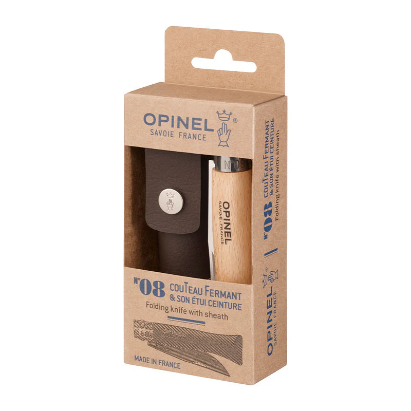 Opinel No. 8 Stainless Steel Knife with Alpine Sport Sheath