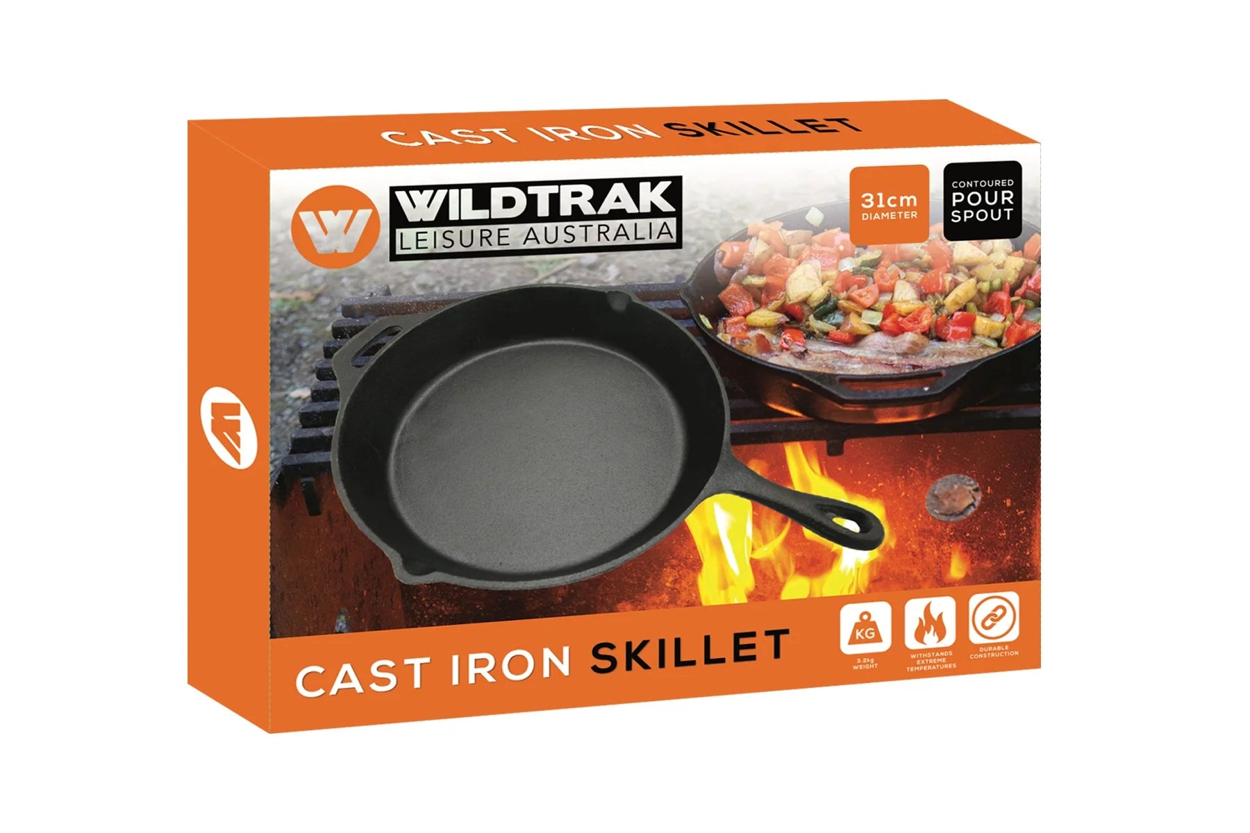 Wildtrak Cast Iron Frypan - 31cm