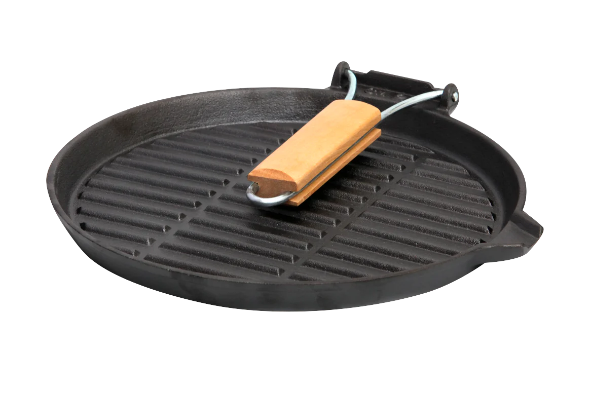 Wildtrak Cast Iron Round Grill Pan - 24cm