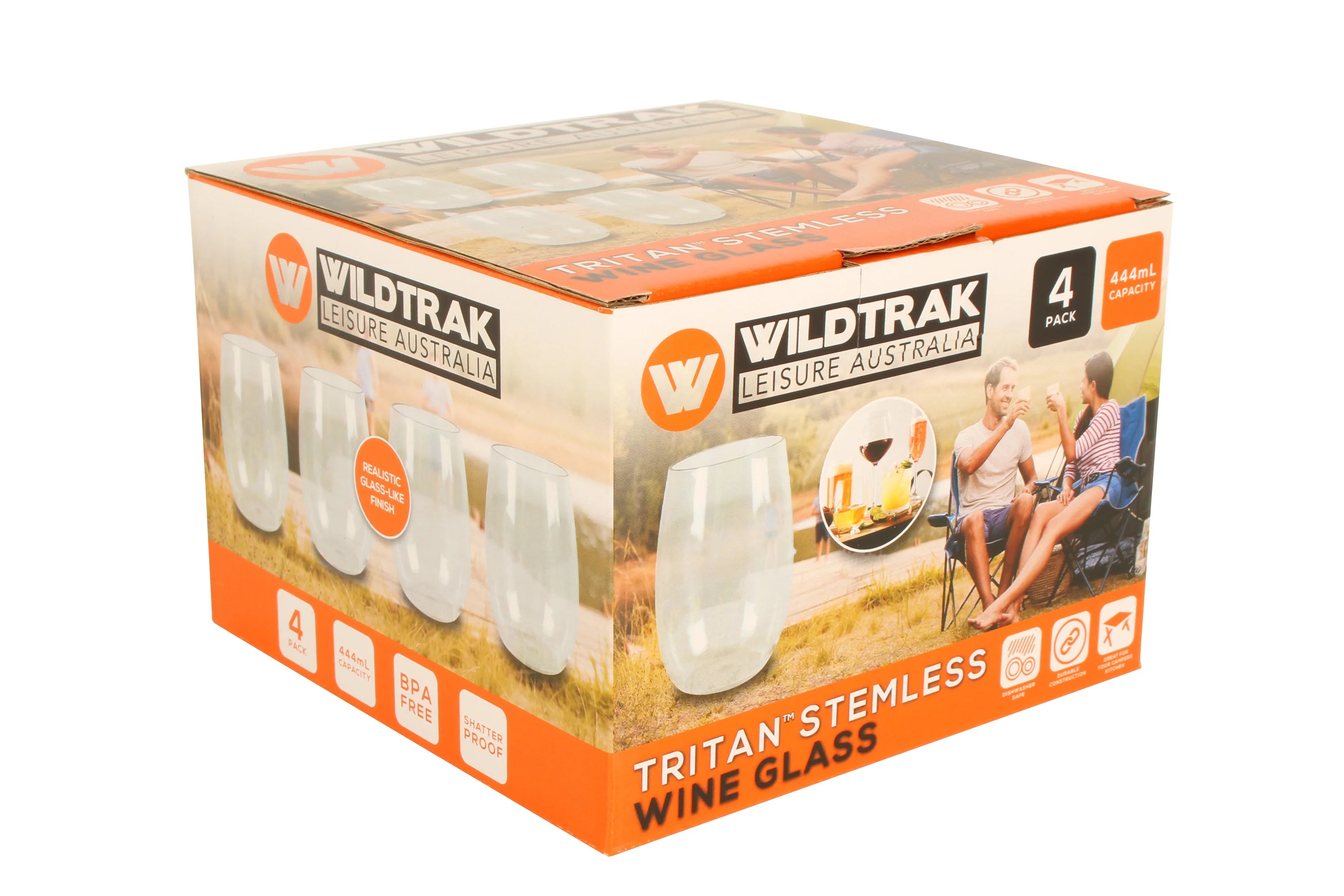 Wildtrak Stemless Wine Glass Set - 4 Piece