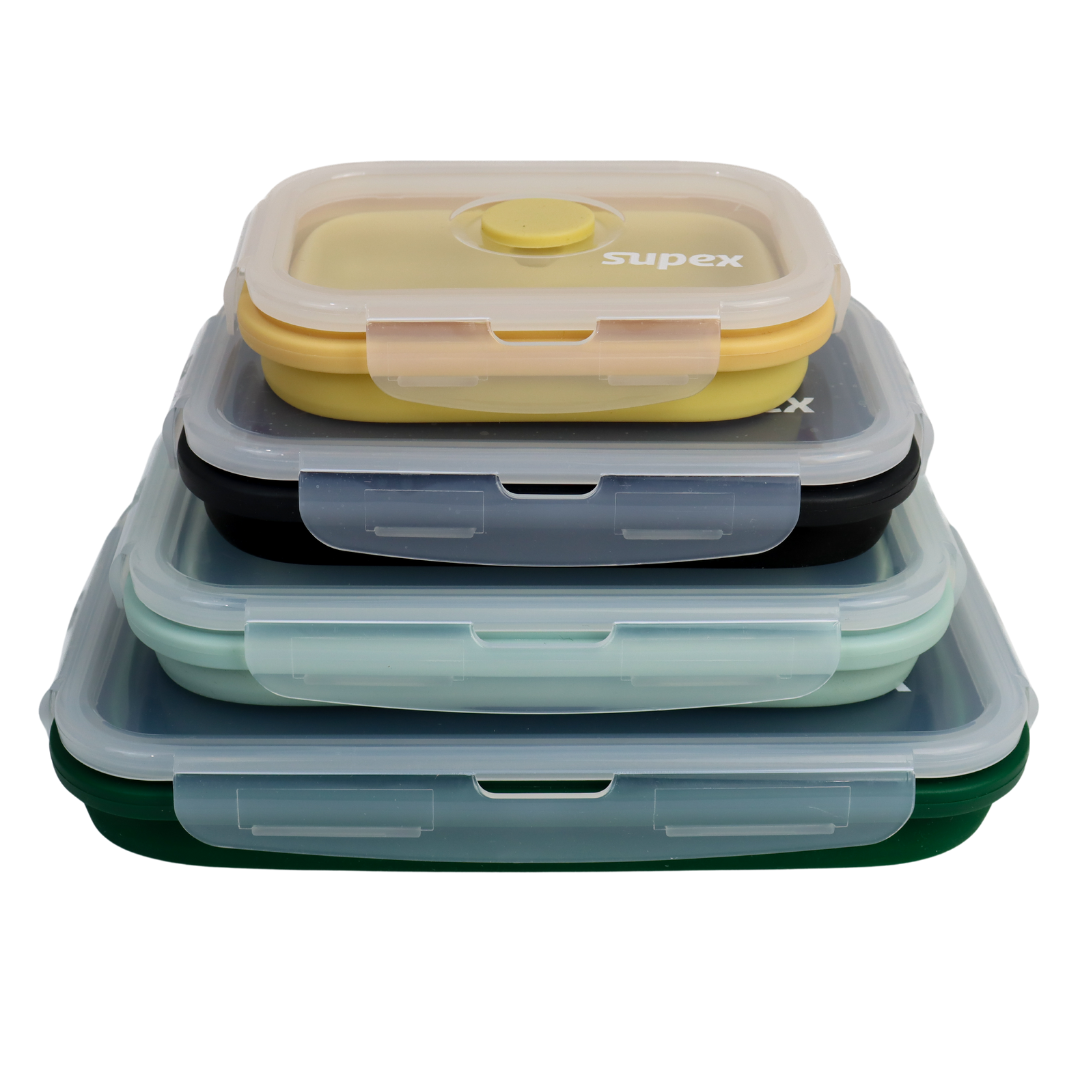 Supex Rectangular Collapsible Containers - Set of 4