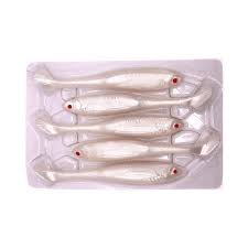 S Tackle Rattle Minnow Pad Tail 4" Soft Plastic Lure - Ghost White