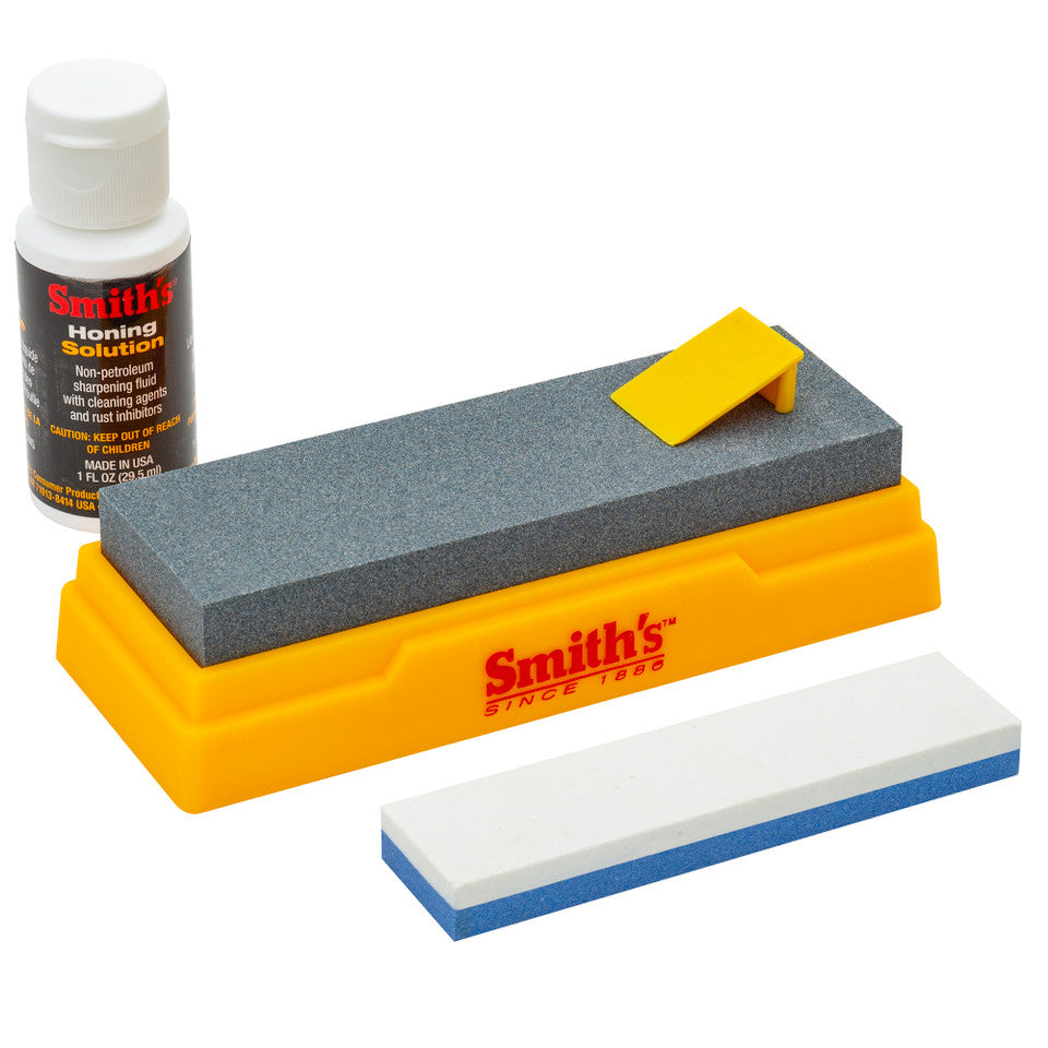 Smiths Combination Bench Stone Kit with Honing Solution