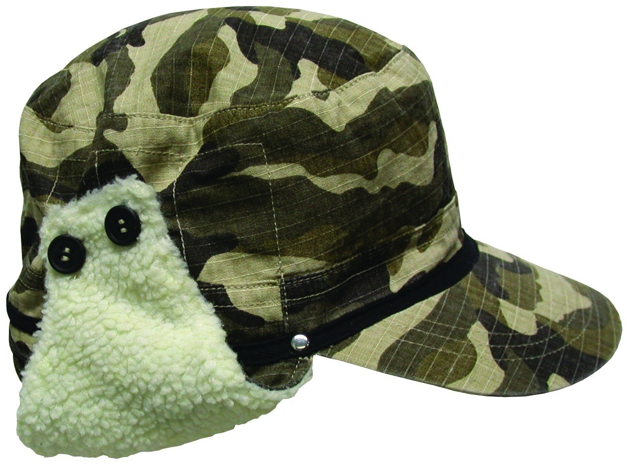 Avenel Cotton Camo Flying Cap with Fleece Lining