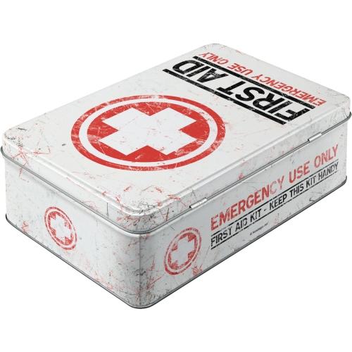 Nostalgic Art Flat Tin - First Aid Emergency Use Only
