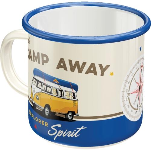 Nostalgic Art VW Enamel Mug - Let's Camp Away