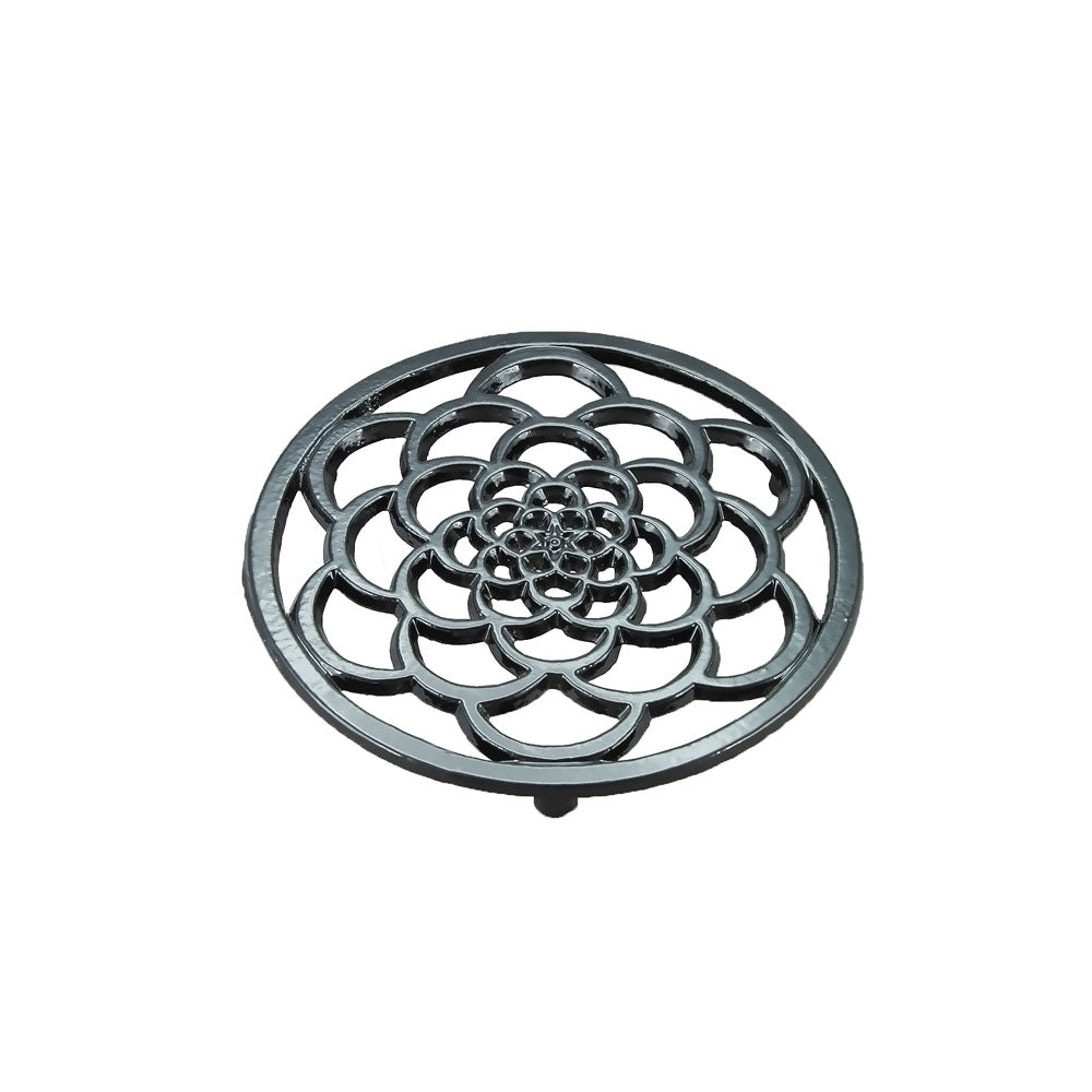 G & S Black Enamel Round Trivet - 18cm