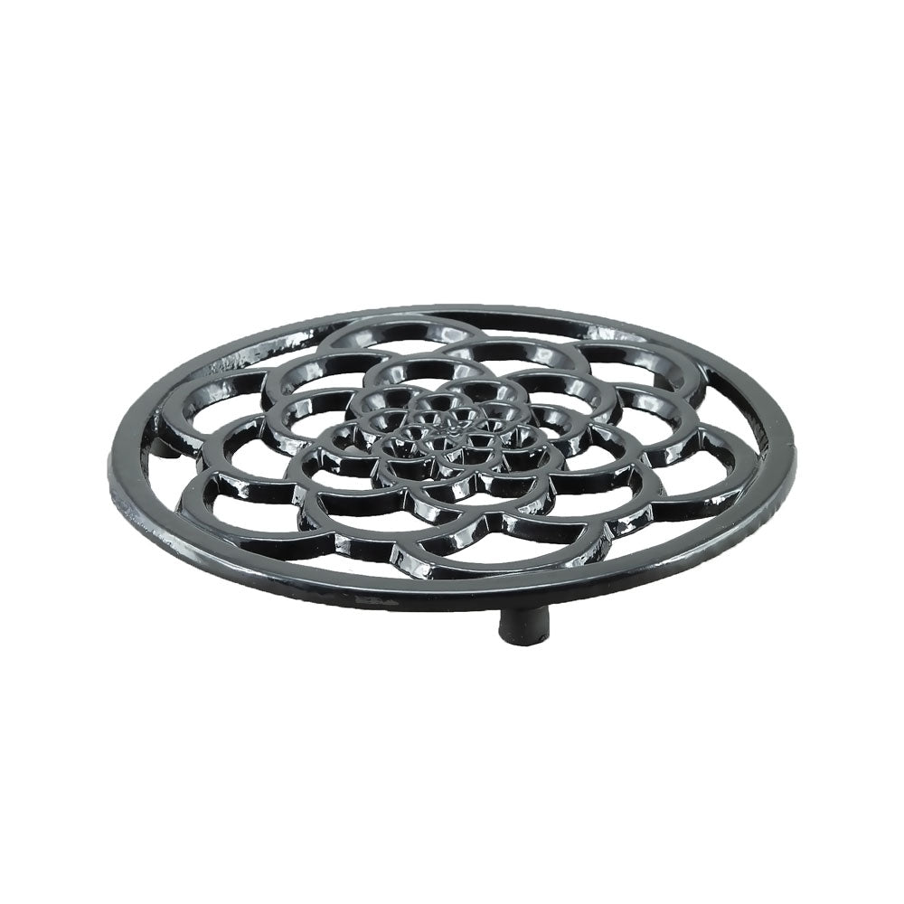 G & S Black Enamel Round Trivet - 18cm