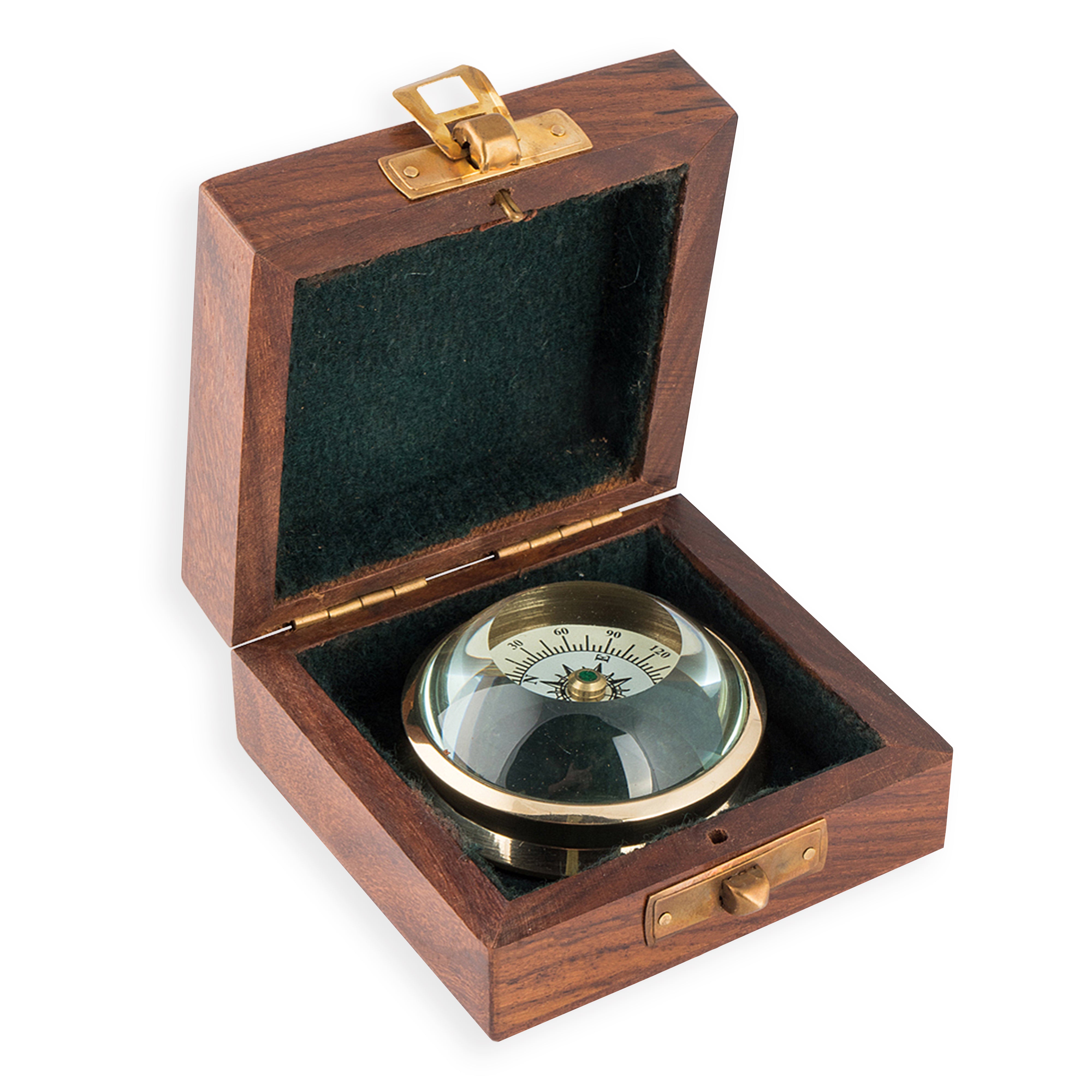 Floating Curve Compass in Wood Presentation Box