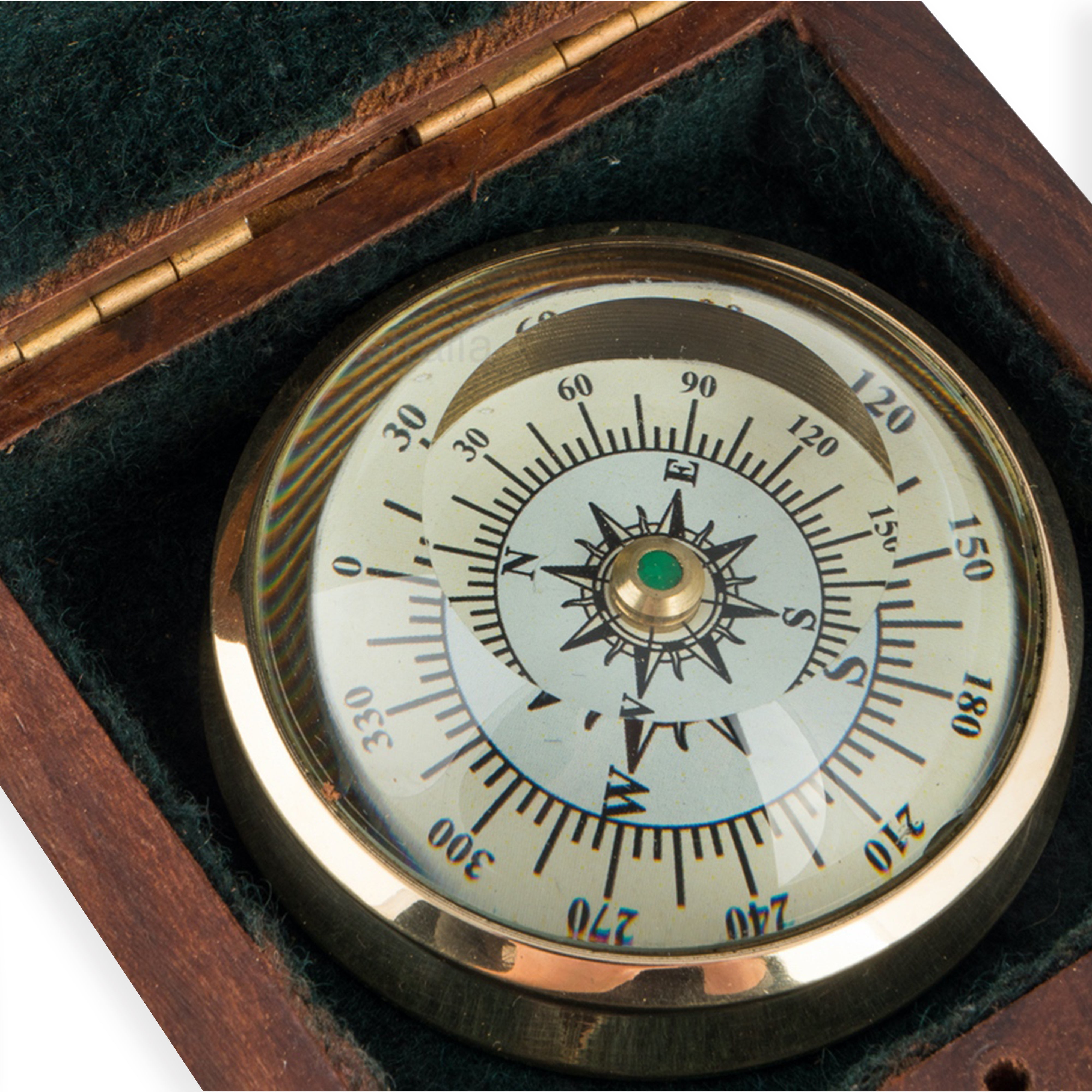 Floating Curve Compass in Wood Presentation Box