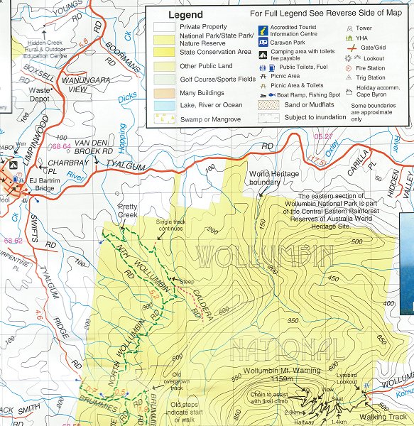 Haymans Byron Bay-Wollumbin Mt Warning-Ballina Adventure Map