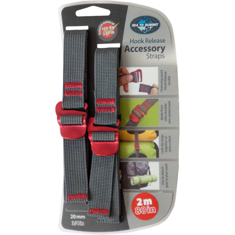 Sea to Summit Tie Down Accessory Straps with Hook Release - 2m