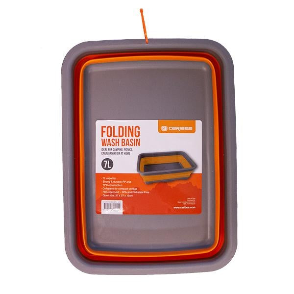 Caribee Folding Wash Basin - Orange